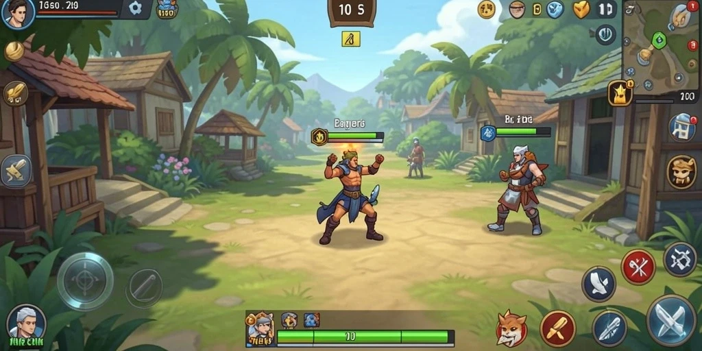 Screenshot menampilkan karakter yang sedang beraksi di level menantang.